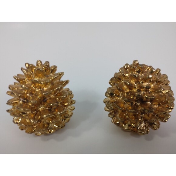Department 56 Other - 2 Dept 56 Gold Tone Pinecones Christmas Winter Decor